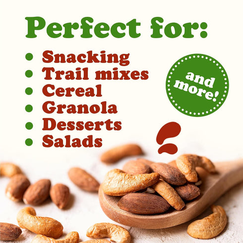 1 Food to Live Organic Dry Roasted Almonds and Cashews Mix, Pound Unsalted Oven Roasted Nuts, Non-GMO, Protein Rich