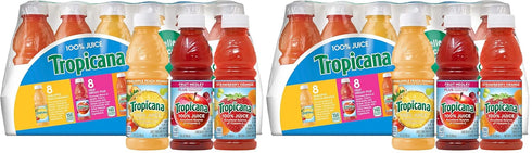 Tropicana 100% Juice 3-Flavor Fruit Blend Variety Pack, 10 Fl Oz, Bottles,
