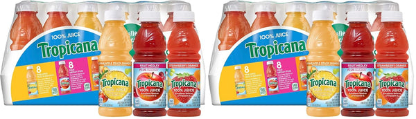 Tropicana 100% Juice 3-Flavor Fruit Blend Variety Pack, 10 Fl Oz, Bottles,