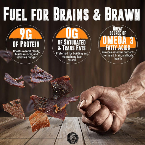 Omega-3s (3 pack, 2 oz) Kaimana Wild-Caught Ahi Tuna Jerky - Teriyaki | Rich in & High in Protein | All-Natural