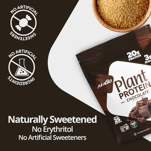 NuGo Plant Protein Powder, Vanilla, 20g Vegan Pea Protein, Low Sugar, 26 Servings