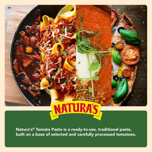 7.1oz. (Pack 3) NATURA'S Natural Tomato Paste, Heat-and-Eat Tomato Paste in Easy-Open Pouch