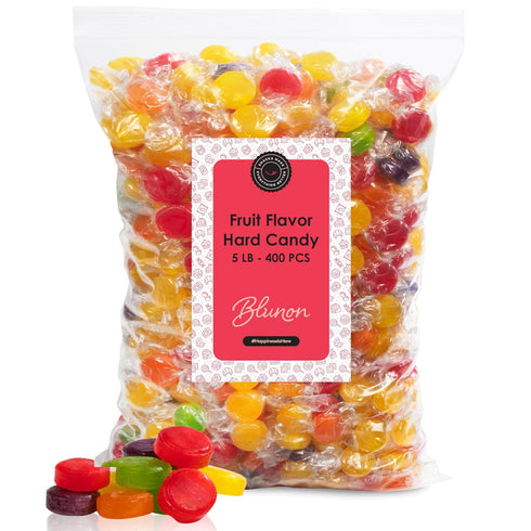 Hard Candy Bulk Assorted - 5 Pounds Fruit Flavored Candies Individually Wrapped