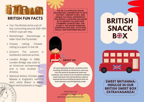 LECSA SPECIALTY SNACKS Package Pack British Snack Care - Variety of Treats from UK - Snack Box for Kids and Adults