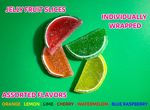 16 oz Fruit Slices Jelly Candy, Assorted Flavors, Soft Fruit Jelly, Individually Wrapped Perfect for Sharing, Candy
