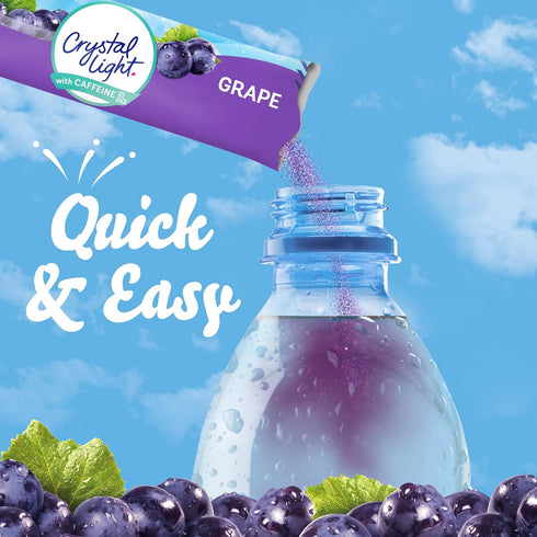 120 Packets, 0.11 oz Crystal Light Drink Mix with Caffeine, for Convenient On-the-Go Flavorful Hydration, Naturally