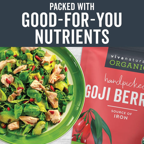 2 lb (907 Viva Naturals Organic Dried Goji Berries, g) Non-GMO, Vegan Wolfberries, Perfect for Goji Berry Tea