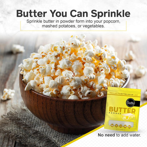 (12oz) Healthier Comforts Butter Powder | Dehydrated, Shelf Stable Butter | Kosher, Gluten Free, Non-GMO | Popcorn