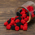 2 lb By The Cup Raspberries and Blackberries Soft Chewy Fruit Flavored Jells Covered in Candy Seeds, Bulk Bag