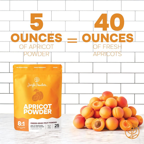 3.2 3.5 Jungle Powders Organic Whole Blackberries Fresh Freeze Dried Fruit Ounce Bag + Apricot Powder Ounce Powdered