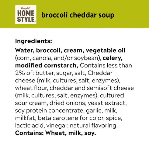 Campbell's Homestyle 16.3 oz (12 Pack) Campbells Homestyle Broccoli Cheddar Soup, Can