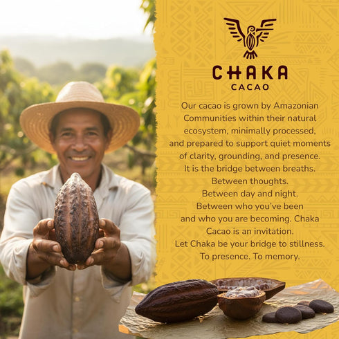 100% 1 lb ChakaCacao | Premium Ceremonial Cacao Pure, Minimally Processed, Rich in Theobromine, Flavonoids & Anandamide