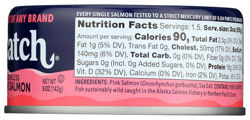 5 oz (142 Safe Catch Wild Pacific Pink Salmon, Skinless & Boneless, g)