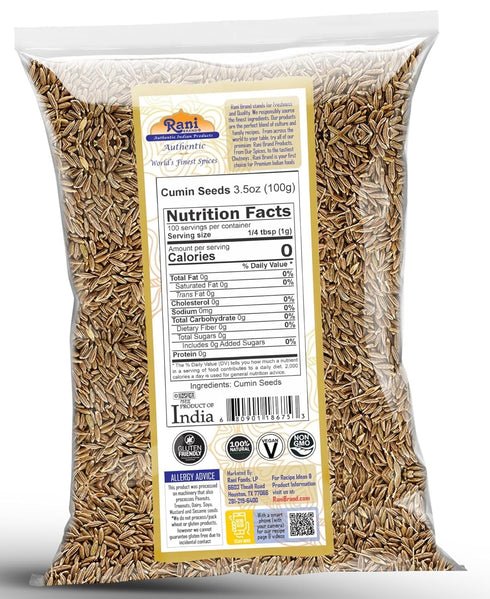 Rani Cumin Seeds Whole (Jeera) Spice, 3.5oz (100g) - All Natural, Vegan