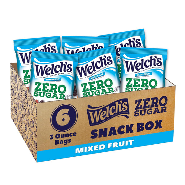Welch's Zero Sugar Fruity Bites, Mixed Fruit Snack Box, Gluten Free &