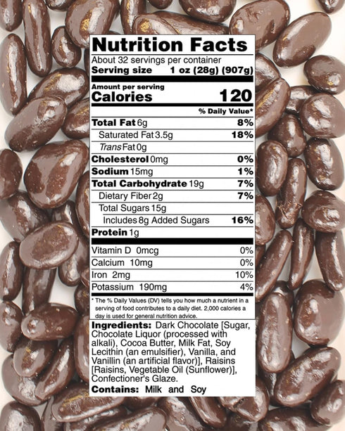 (2 Dark Chocolate Covered Raisins, Bulk Chocolate Covered Plump Candy Raisins by Queen City Candy Cave Pound)
