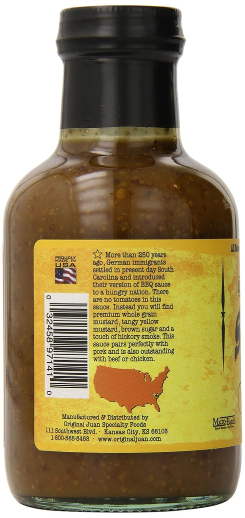 American Stockyard 14oz - Organic Smoky Mustard BBQ Sauce - Made in USA - Bottle - Family Friendly - Handcrafted