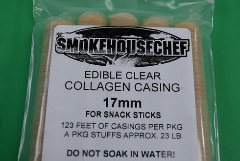 Smokehouse Chef 5-pack 17mm 23 lbs Clear Collagen snack sausage casings for of sausage. From . USA Product