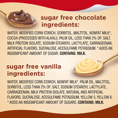 Snack Pack 3.25 oz., 12-Count Pack Zero Sugar Chocolate and Vanilla Flavored Pudding Cups, Family
