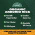 32-Ounce (Pack 1) RiceSelect Organic Arborio Rice for Italian Risotto, Premium Gluten-Free Rice, Non-GMO, Jar