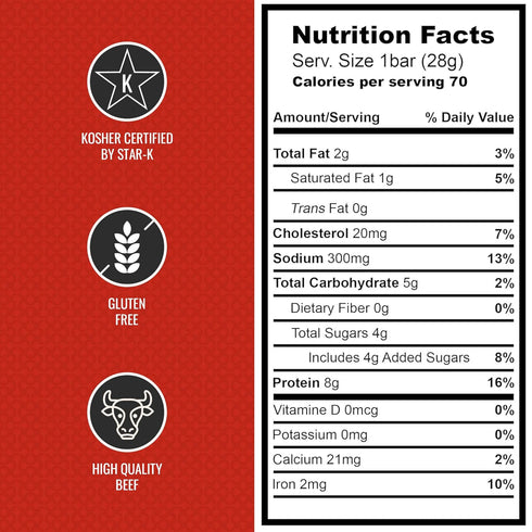 Premium Aufschnitt Products 12 Count Aufschnitt Beef Bars - High Protein Snack with Grass Fed Beef - Kosher, and Keto