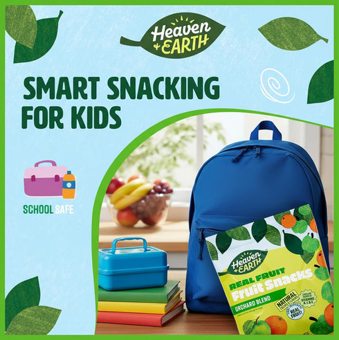 5 oz (3 Pack) Gummies Heaven & Earth Fruit Snacks, Orchard Blend, | Real Fruit for Kids | School Safe, Natural Colors