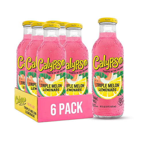 Calypso Lemonade, Triple Melon Lemonade, Made with Real Fruit, 16 Fl Oz