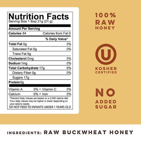 Country 454g/16Oz Goshen Honey Extremely Raw Buckwheat Dark Honey - Unfiltered, Unprocessed, Pure & Natural from Amish