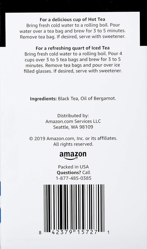 20 Count (Pack 1) Amazon Brand - Happy Belly Earl Grey Tea Bags