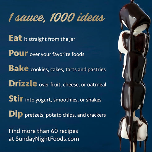 Sunday Night Classic Chocolate Sauce, 10oz, Premium Quality Chocolate Ganache, Gluten-Free, No Preservatives