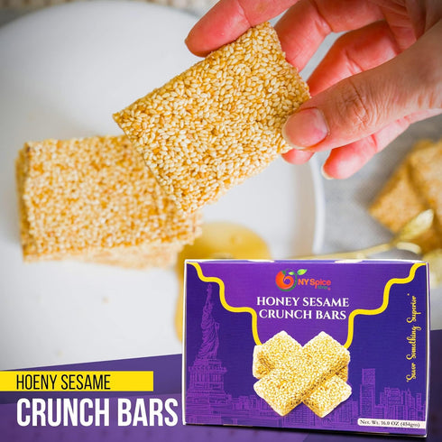 14 Pack NY Spice Shop Sesame Candy Snack Bar - Ounce Sesame Snacks Honey Candy - Healthy Crunchy Energy Bars - Nut