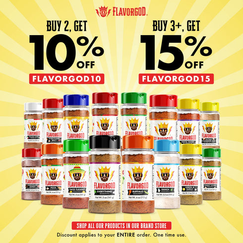 2 Bacon Lovers Seasoning Mix, Bottles by Flavor God - Premium All Natural & Healthy Spice Blend for Beef, & Eggs