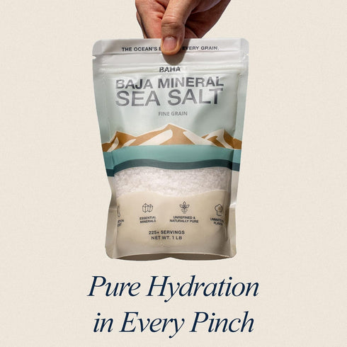 1 Lb. BAHA - Baja Mineral Sea Salt | Fine Grain Baha Mineral Salt from Sea of Cortez | Low Sodium & Mineral |