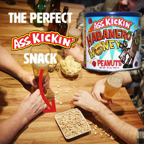 ASS KICKIN’ Habanero Honey Spicy Hot Peanuts, 12oz - Ultimate Spicy Gourmet Gift
