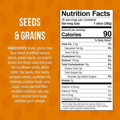 Little Northern Bakehouse (4 pack, 17 oz. Seeds & Grains Gluten Free Bread, Non-GMO and Allergy-Friendly Sliced Bread