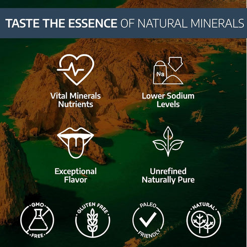 8 oz, 100% 90+ 30% All Goods Products Mineral Sea Salt Fine Grain, Natural, Hand-Harvested, Loaded with Essential