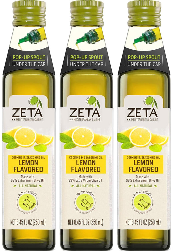 Zeta Extra Virgin Olive Oil with Lemon 8.5fl oz. Pack of 3
