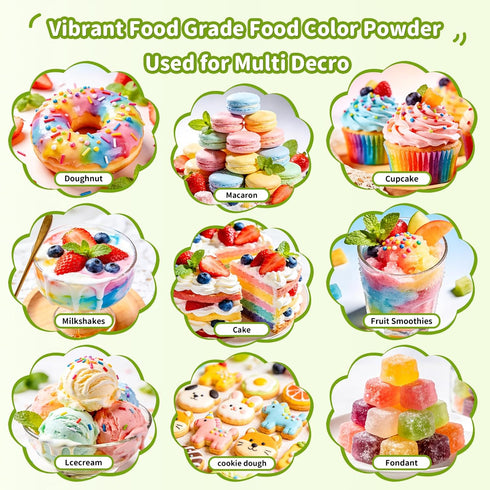 Set 6 Yellow,3g/Jar Natural Food Coloring Powder - Colors Water Based Vivid Powder Food Color Dye, No Artifical