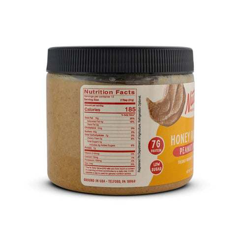 2 15 Nutty Novelties Honey Roasted Peanut Butter - High Protein, Low Sugar Healthy Peanut Butter - All-Natural