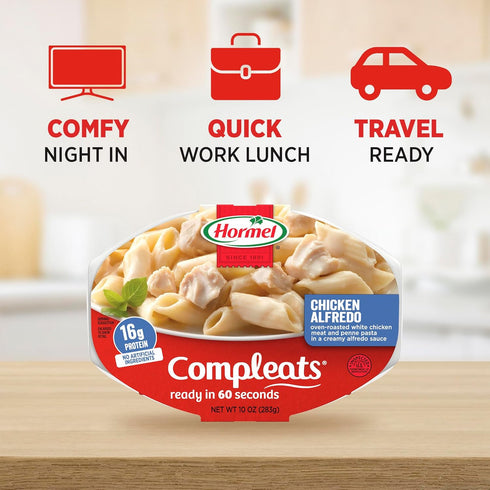 10 oz. (6 Pack) HORMEL COMPLEATS Chicken Alfredo Microwave Tray
