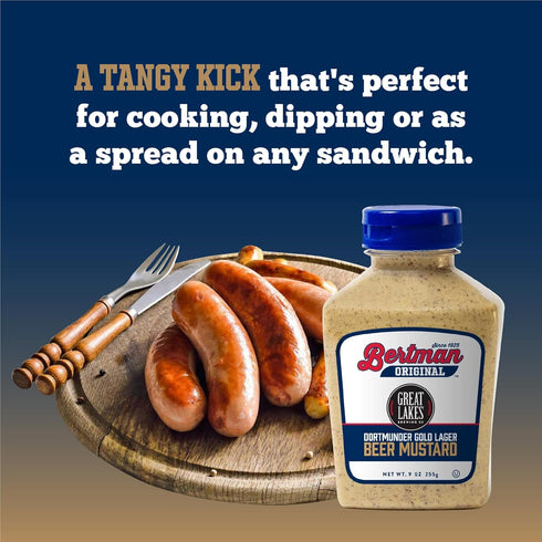 Bertman Original Ball Park 9 oz Bertman Original Great Lakes Dortmunder Gold Beer Mustard