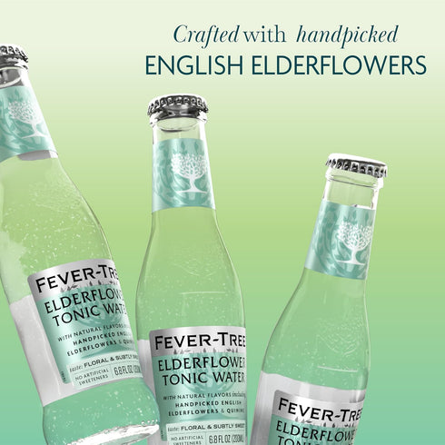 163.2 Oz Fever-Tree Tonic Water Glass Bottles, Elderflower, Fl