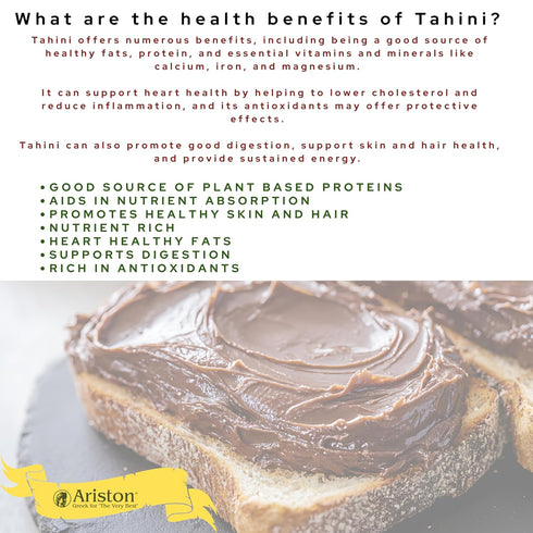 12.3 oz Ariston The Very Best Tahini with Honey Sesame & Honey Tahini Spread | Smooth Creamy Spread | Product