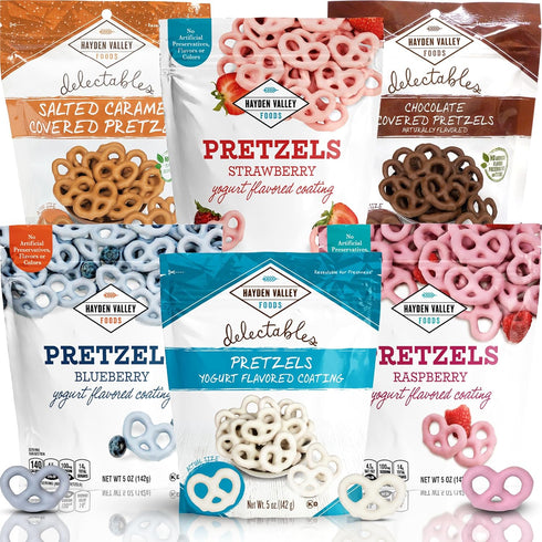 Hayden Valley Foods Yogurt Covered Pretzel Variety Pack | 5 oz Resealable
