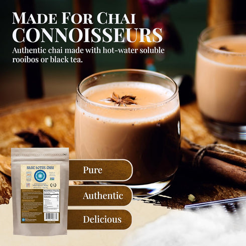 265 8 Blue Lotus Chai Traditional Masala Chai - Makes Cups Just Add Hot Water, No Steeping, No Gluten - Ounce Masala