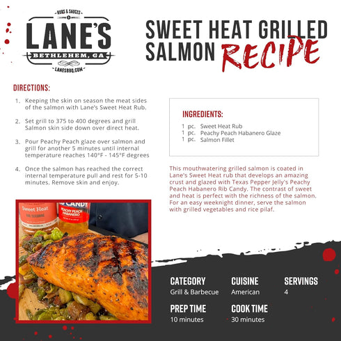 Lane's Sweet Heat Rub Seasoning, All-Natural BBQ Brisket Rub, 4.0 Oz, Made in USA