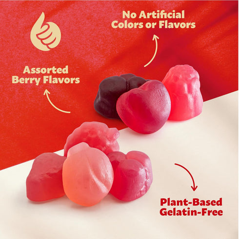 1 Gummies Berry Jelly Candy Mix Pound Bag | Vegan with Real Fruit Puree | Assorted Berry Flavors | Gelatin Free Plant