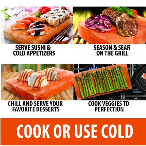8"x8"x1.5" Himalayan Salt Block for Grilling, Serving, & Seasoning Food Grade Cooking Slab for Meat, Veggies & Fish