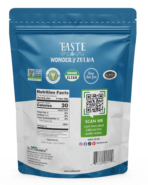 1 LB (Pack 1) Zulka Powdered Pure Cane Sugar