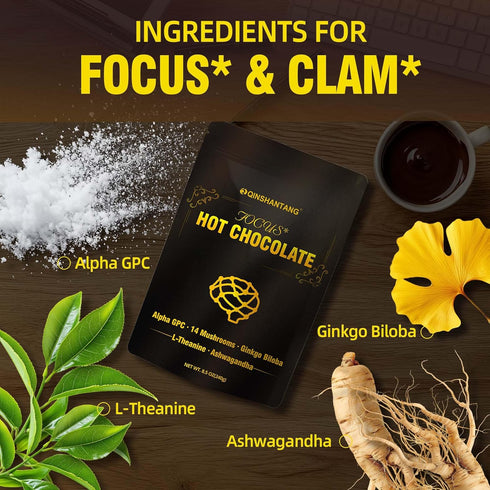 14 Immune 8.5 Oz Mushroom Hot Chocolate | Mushroom Blend with Adaptogens, Alpha GPC, Ginkgo Biloba & L-Theanine |